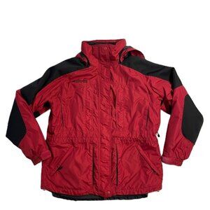 Columbia Coat 3-in-1 Jacket Women's XL Red Insulated Interchange Liner Hood